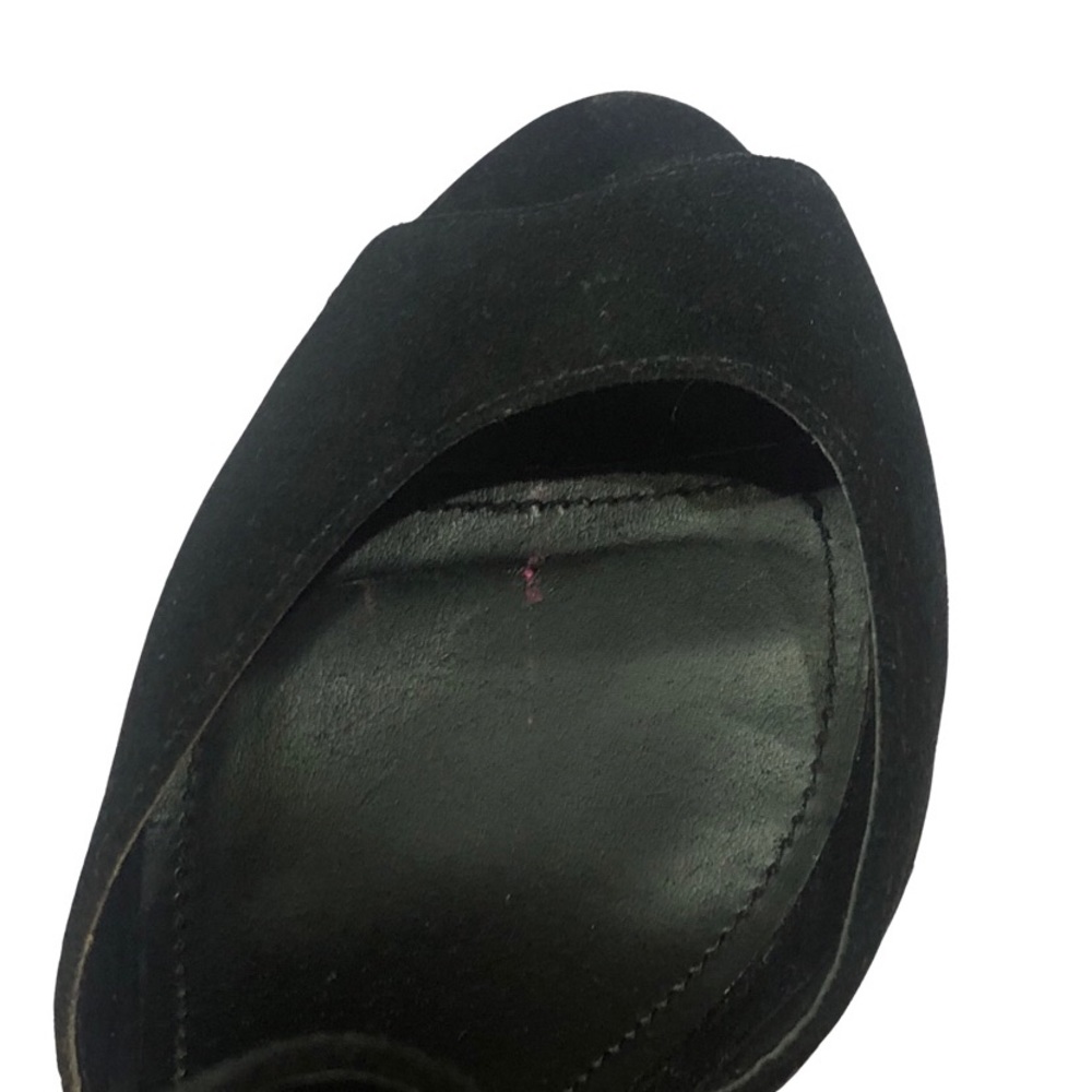 Steve Madden 🅟🅡🅔-🅞🅦🅝🅔🅓 Platform Black Suede Shoes Size 10 US - Picture 9 of 10